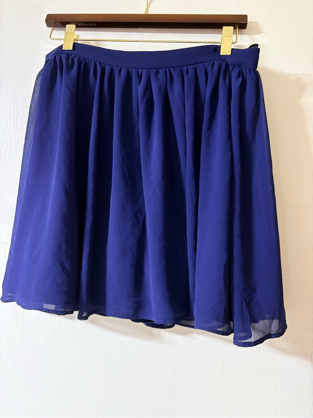 Women's Royal Blue Pleated Chiffon Skirt